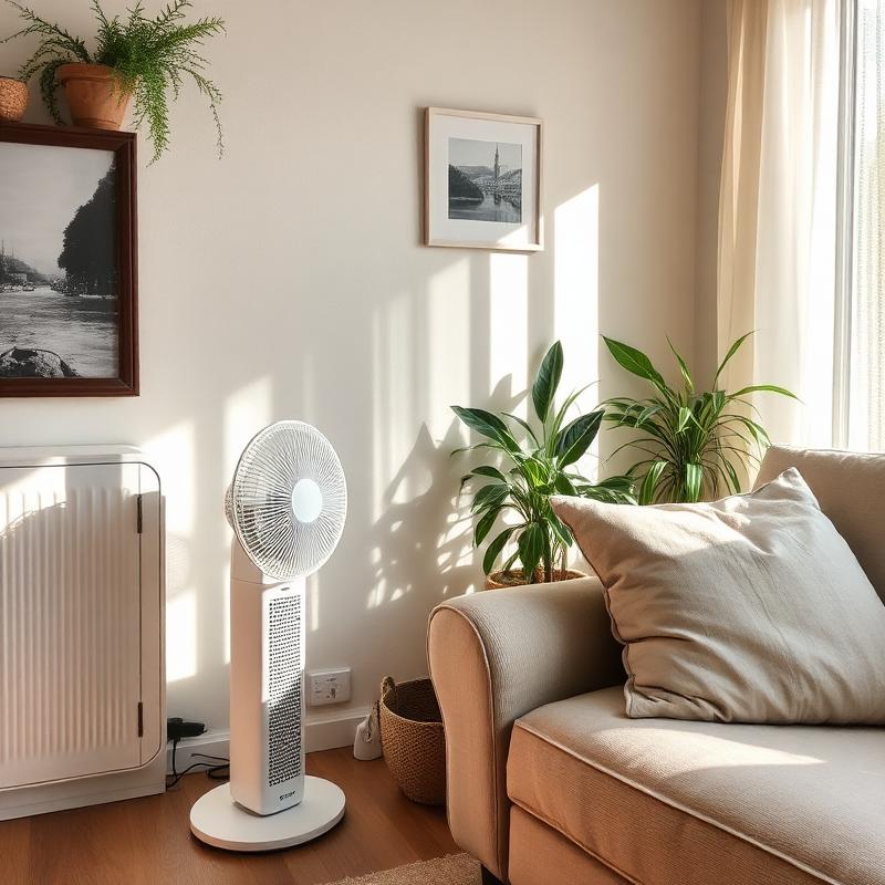 Kundenfoto von Nina, Winterthur: Turmventilator im Wohnzimmer – endlich kühle Sommerabende.
